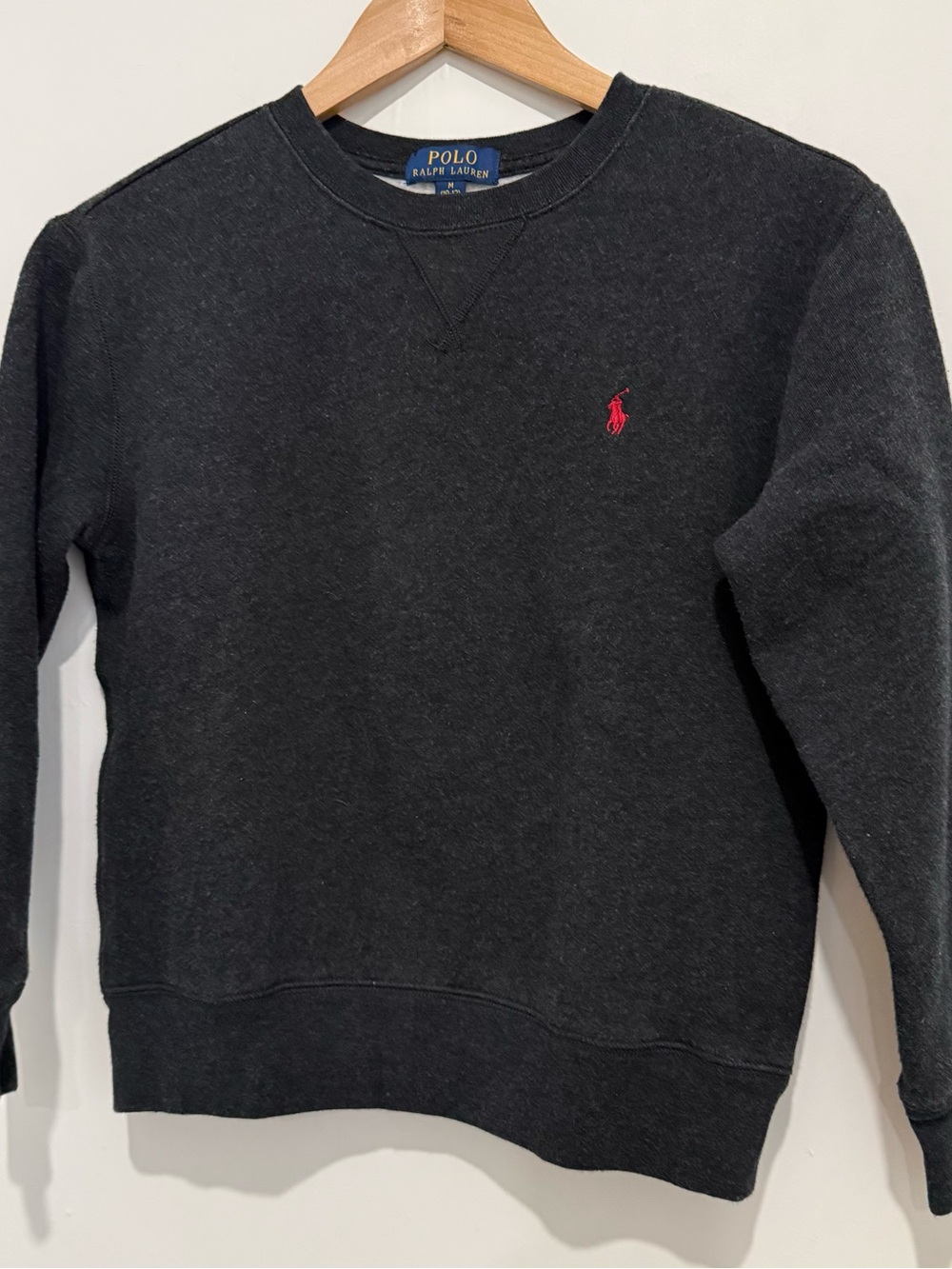 Polo Ralph Lauren Kids Crewneck Sweatshirt Gray Red Pony Size M 10-12